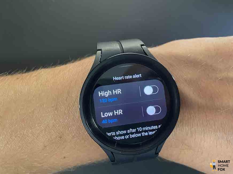 You can see the heart rate alert setting on the Samsung Galaxy Watch 5.